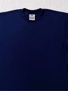 Pro Club Heavyweight | Navy Blue T-Shirt | Size Large | 100% Cotton Style 101